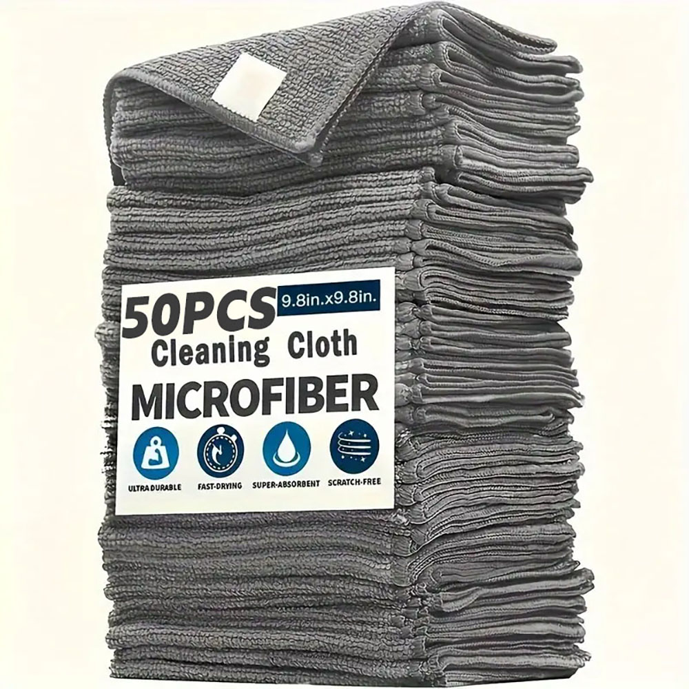 Microfiber Towel Detailing - 厚手のマイクロファイバークリーニングクロス、糸くずの出ない再利用可能なタオル、吸水性があり車の窓掃除に最適、耐久性のあるクリーニングタオルクロス
