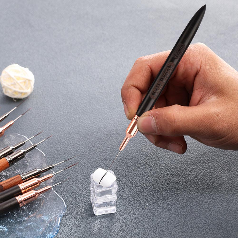 極細ネイルブラシ 6/9/12/15/18mm ネイルアート - Detailing Brush Set のレビューと価格