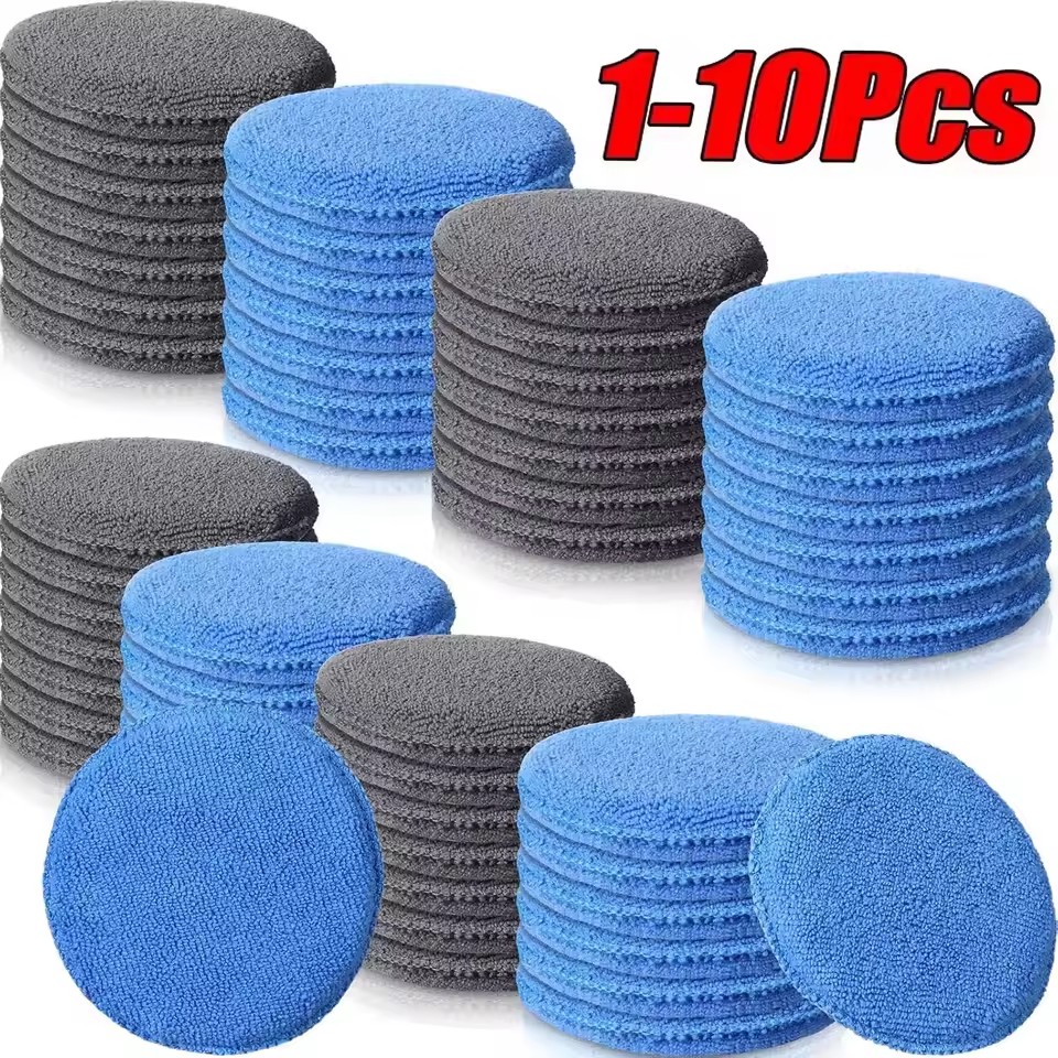10個入り ソフトマイクロファイバー製 車用ワックスアプリケ - Wax Applicator Pad のレビューと価格