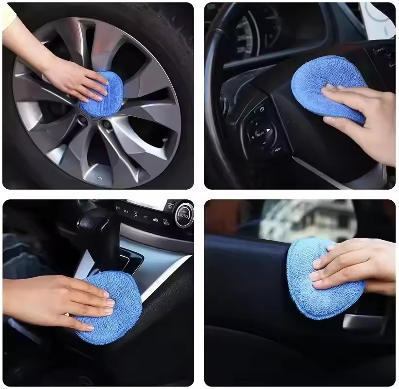 10個入り ソフトマイクロファイバー製 車用ワックスアプリケ - Wax Applicator Pad のレビューと価格