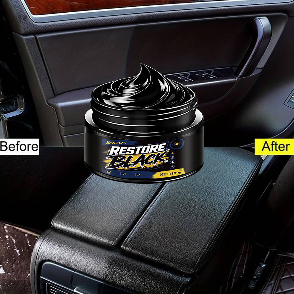 車用プラスチック・レザー修復クリーム ディープブラックカラー - Trim Restorer Plastic のレビューと価格