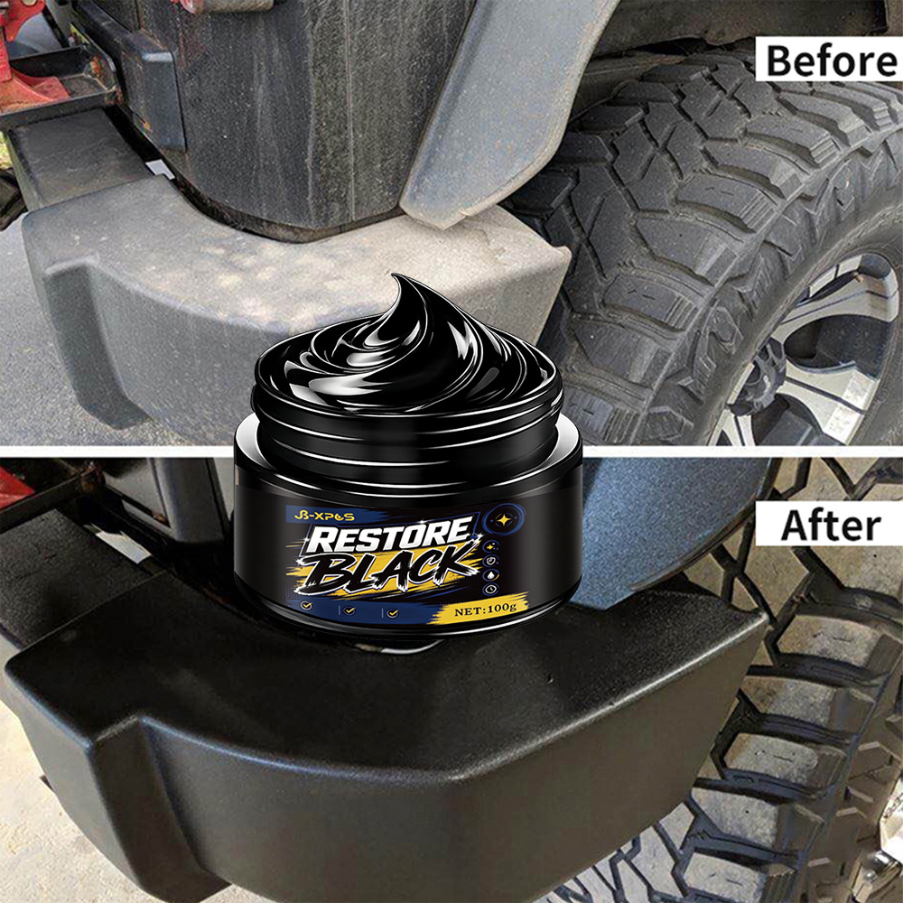 車用プラスチック・レザー修復クリーム ディープブラックカラー - Trim Restorer Plastic のレビューと価格